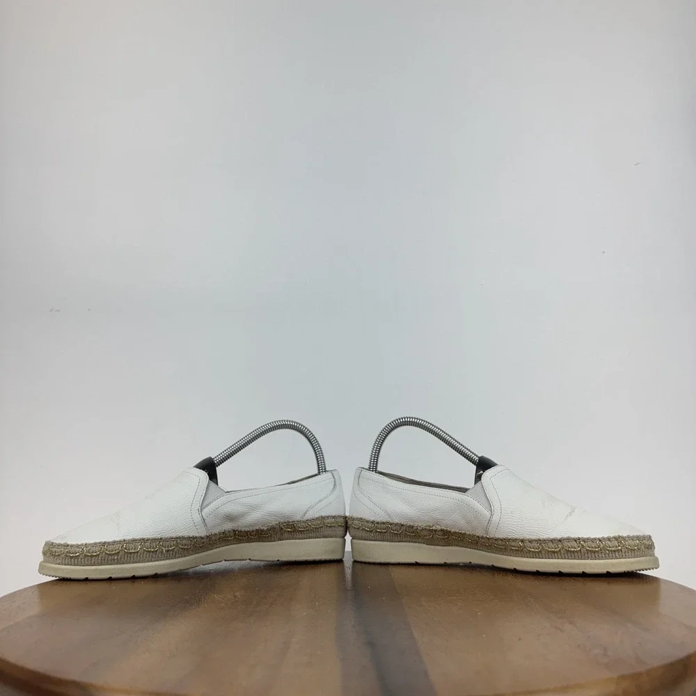 Womens Mephisto Valina White‎ Leather Espadrille Slip On Sneakers Size 7 M GUC